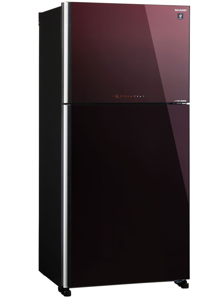 Холодильник с морозильником Sharp SJXG60PGRD бордовый